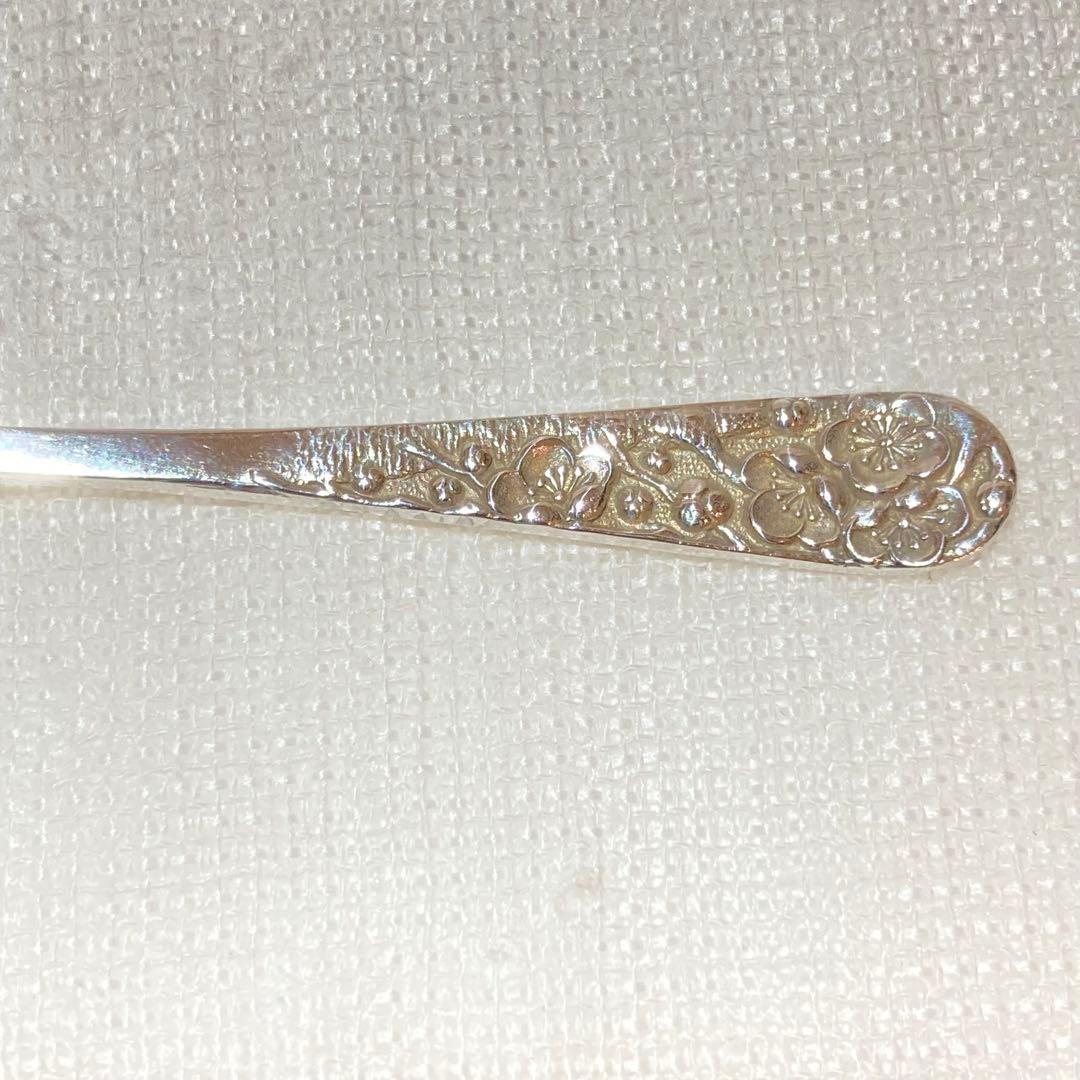 85 純銀梅花装飾モカスプーン3本セット