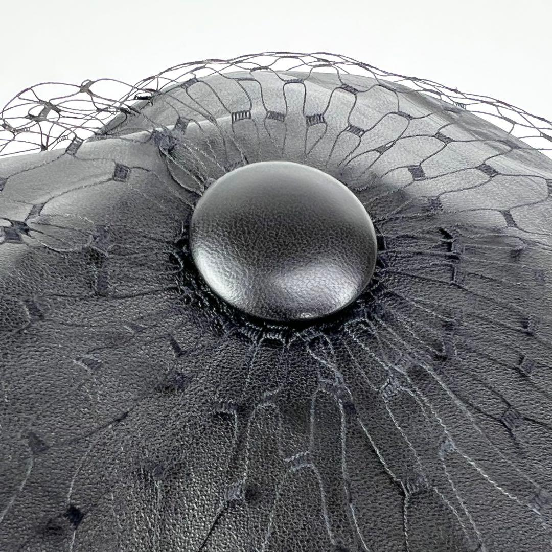 極美品 クリスチャンディオール アーティ キャスケット レザー ベール ブラック