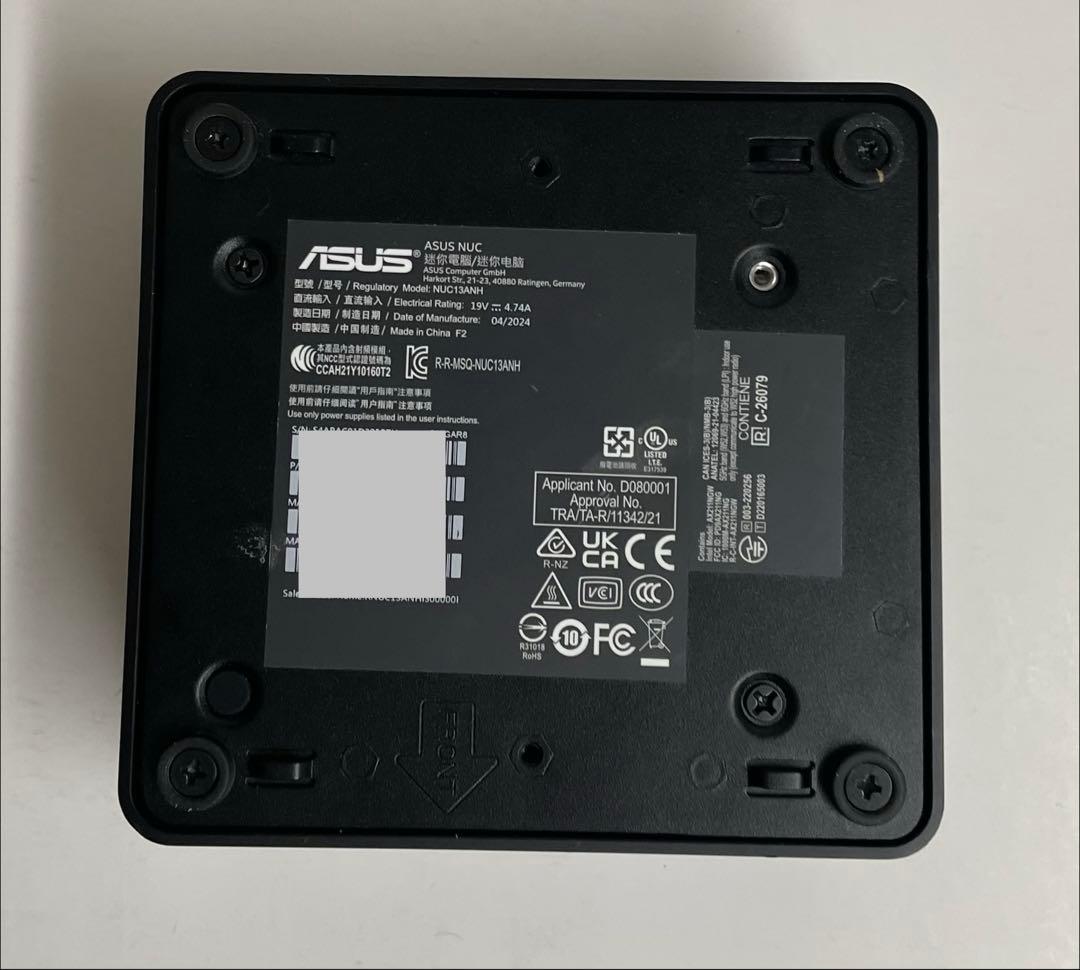 ASUS NUC13ANH ミニPCブラックCore i3-1315U