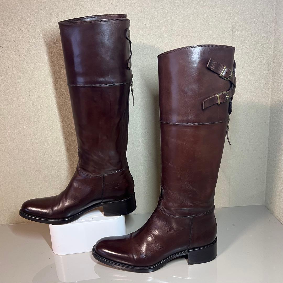【美品】SARTORE サルトル ジョッキーブーツ ブラウン 37(24cm)
