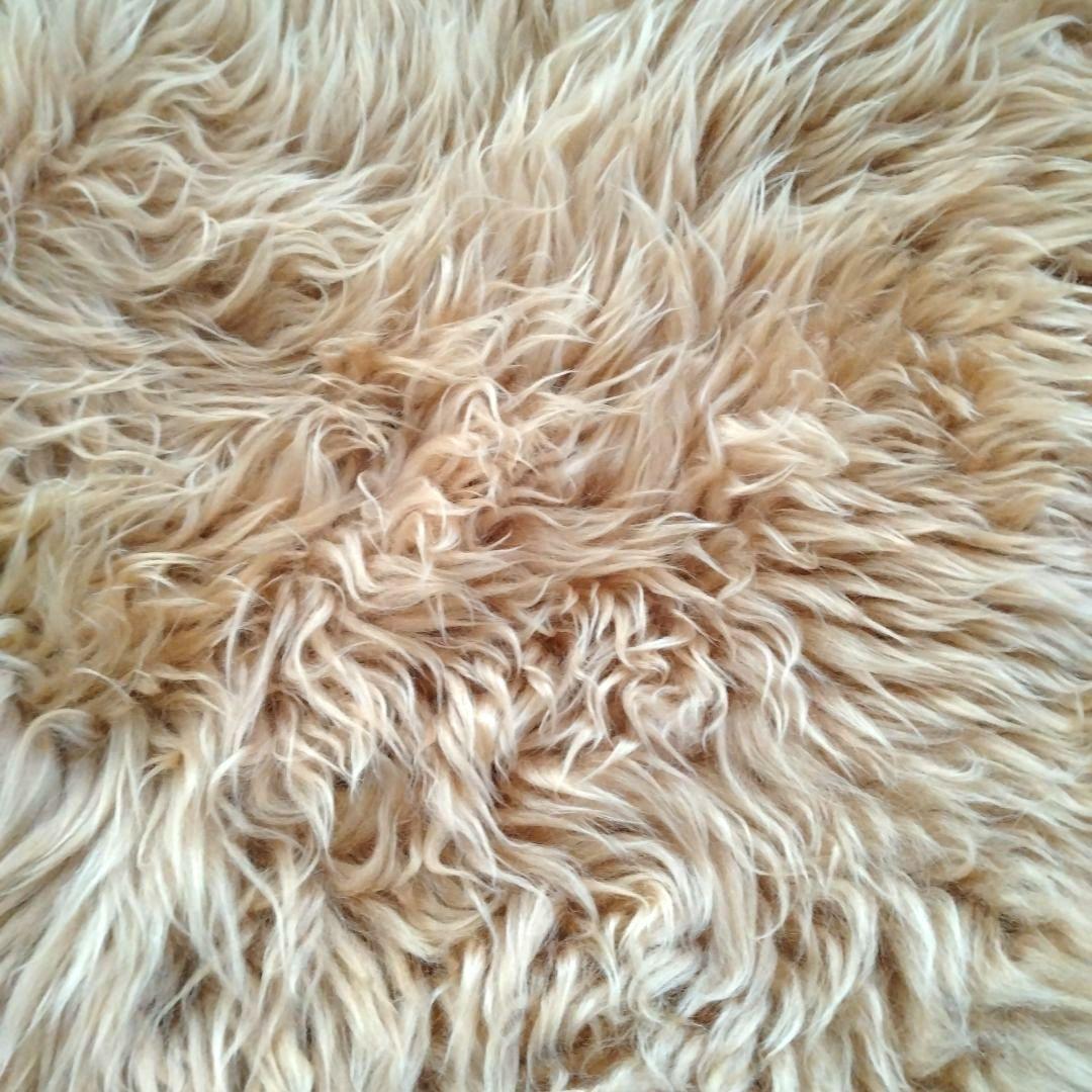 【16日まで】ムートン　羊毛　ラグ　ファー　マット　ベージュブラウン　敷物