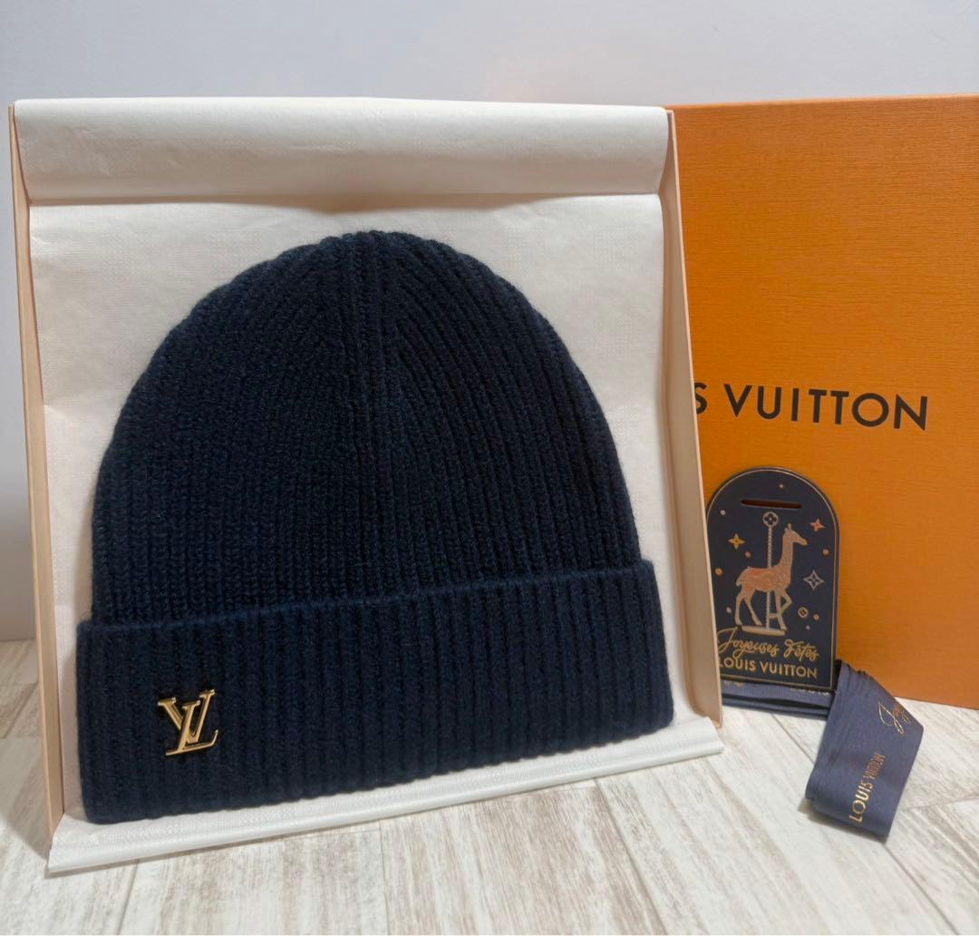 定価8万/新品☆ルイヴィトン ビニーLVスパークカシミヤニットキャップ