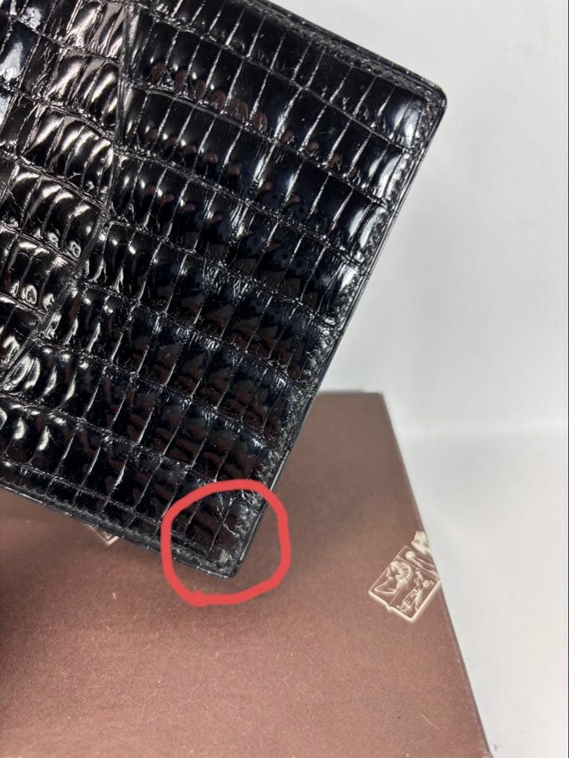 Morabito 名刺、カード入れ　クロコダイル　ブラック　モラビト