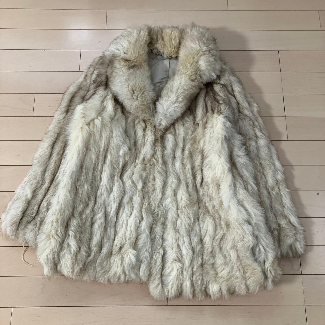 10.7 フォックスファーコート 毛皮 ベージュ ハーフコート ビンテージ