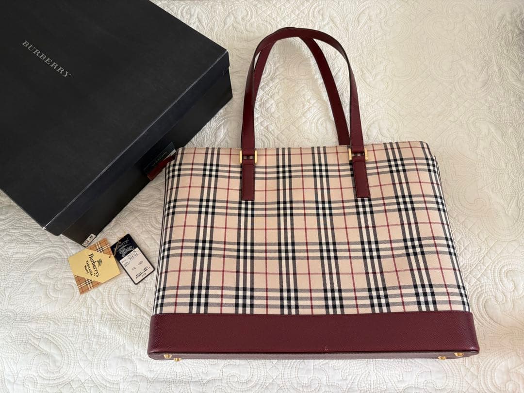 Burberry チェック柄トートバッグ