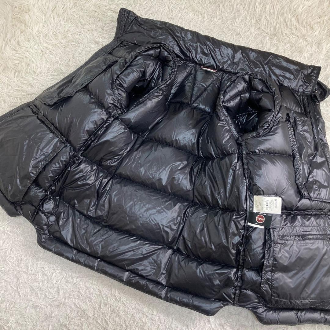 17210✨コルマー 52 LL シャイニー 肩ロゴ ダウンジャケット ブラック