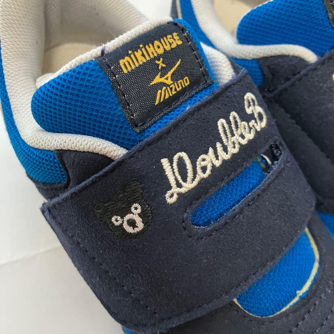 ミキハウス× ミズノDoubleB キッズスニーカー 19cm ブルー