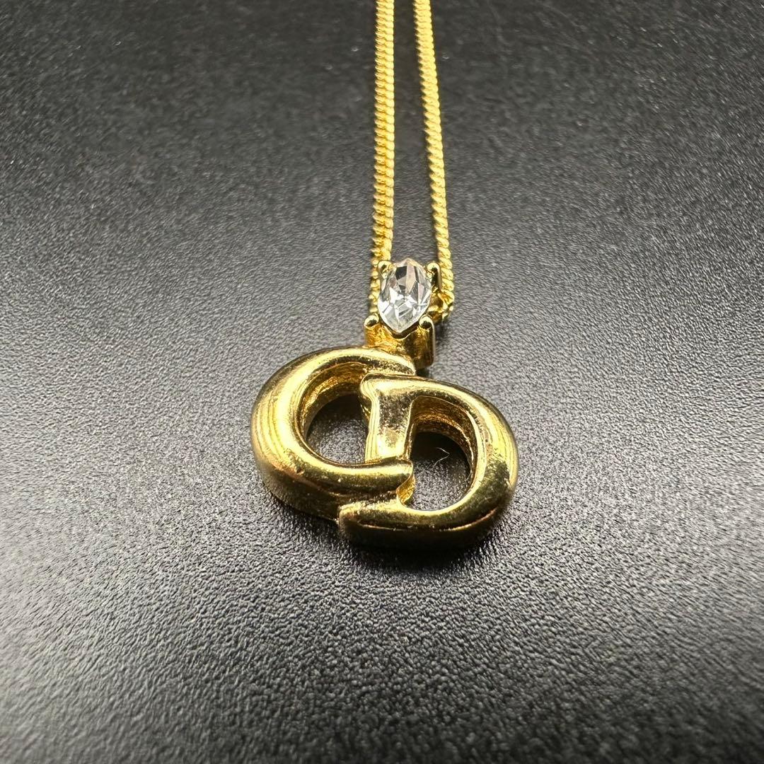 極美品✨　Dior　ネックレス　CD ロゴ　ラインストーン　希少　刻印　1586