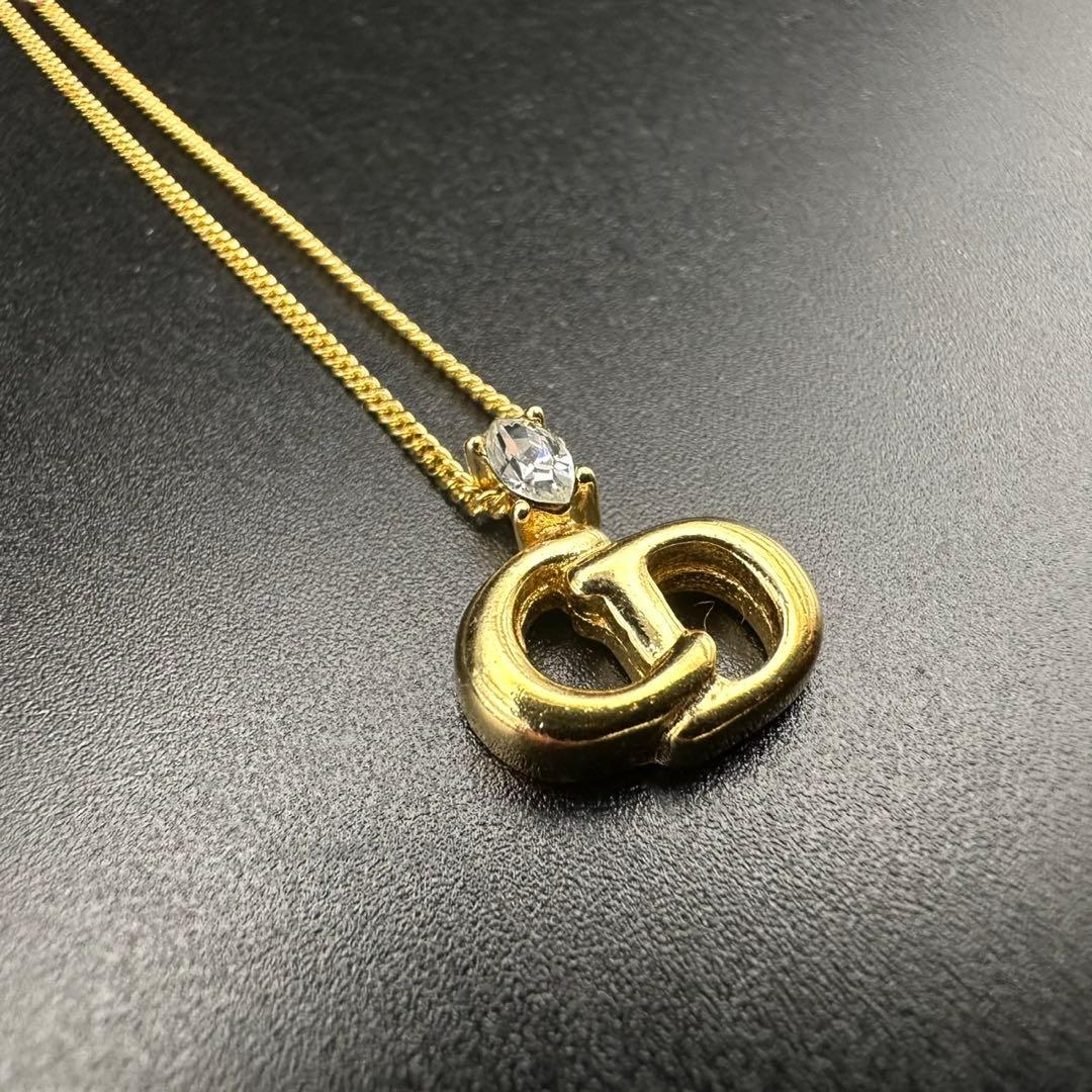 極美品✨　Dior　ネックレス　CD ロゴ　ラインストーン　希少　刻印　1586