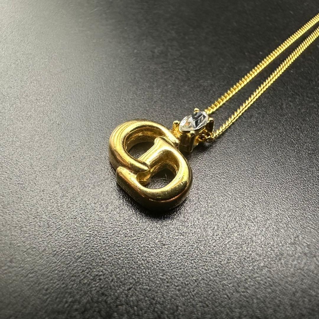 極美品✨　Dior　ネックレス　CD ロゴ　ラインストーン　希少　刻印　1586