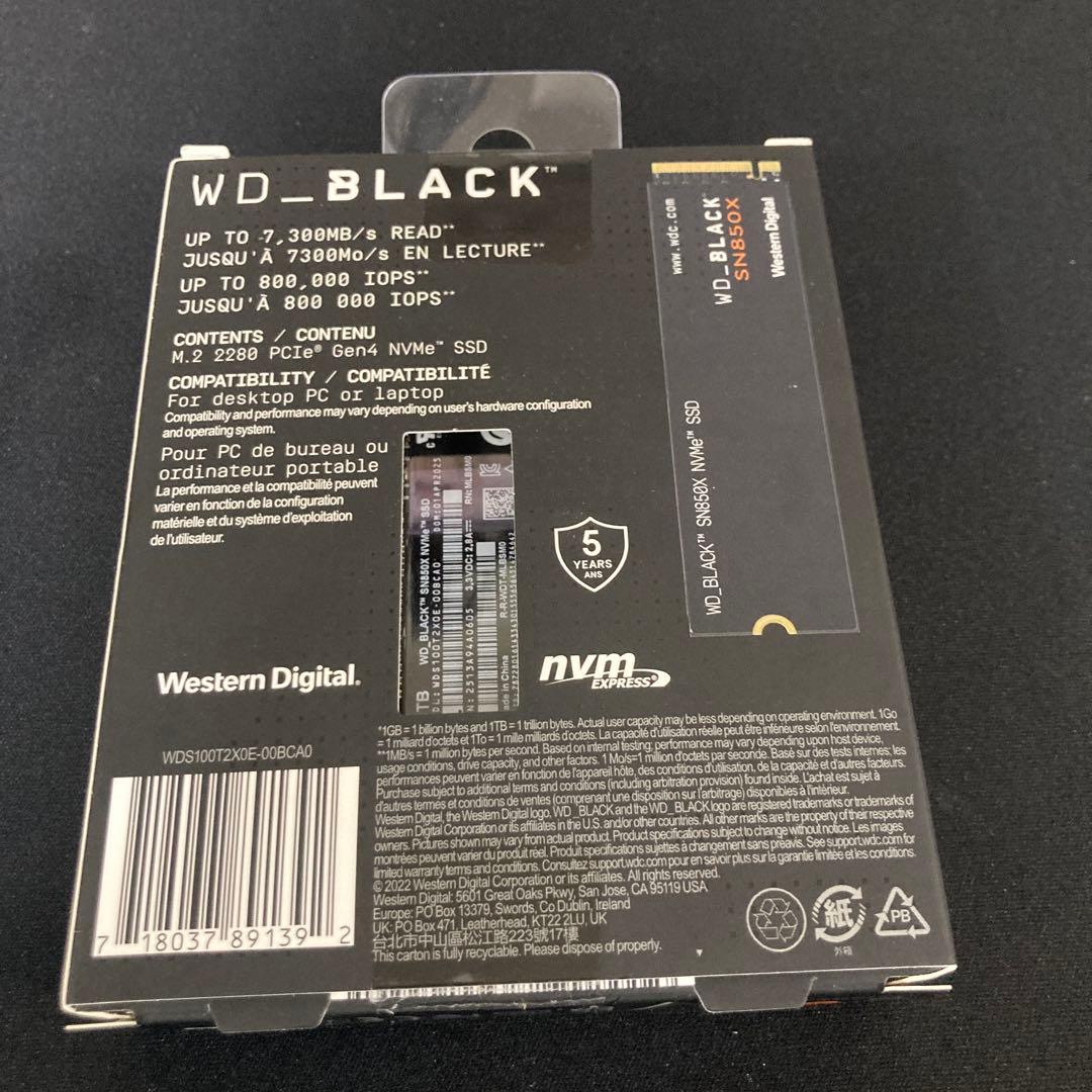 Western Digital SN850X 1TB 未使用開封のみ