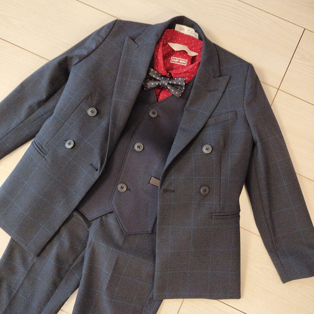 入学式　ZARA　男の子　スーツ　ネイビー