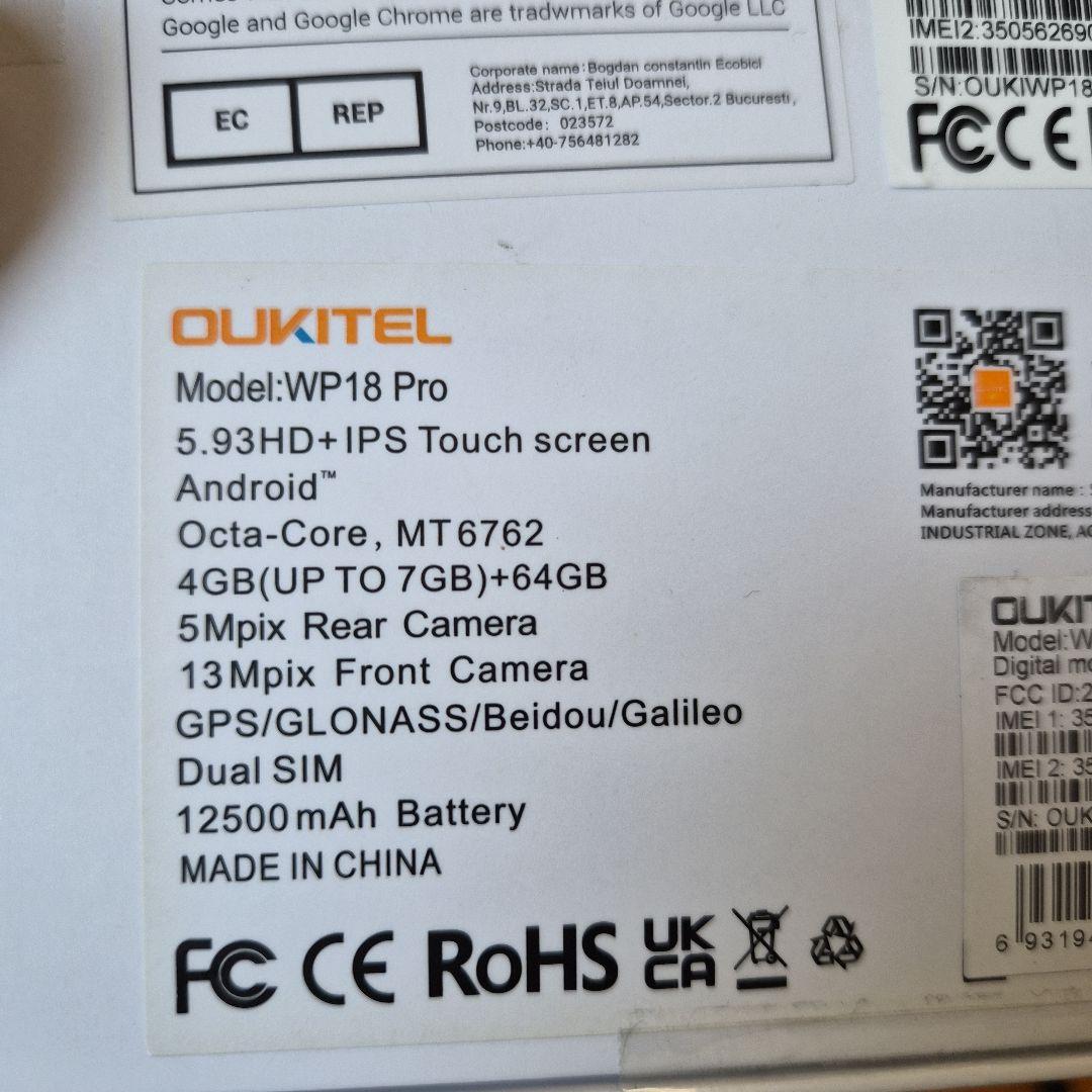 OUKITEL WP18 スマートフォン 本体