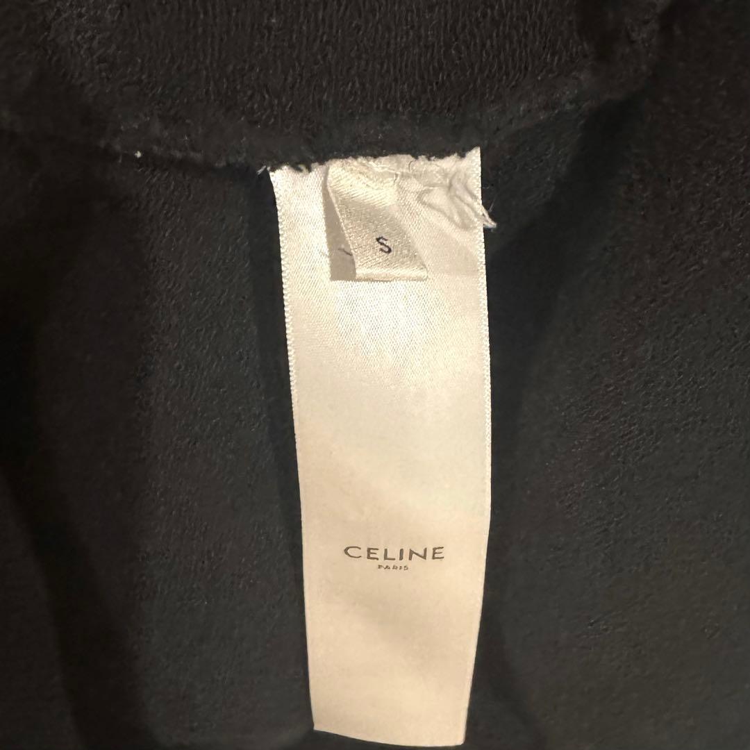 CELINE ルーズ フーディー コットンフリース　パーカー　ブラック　黒　S