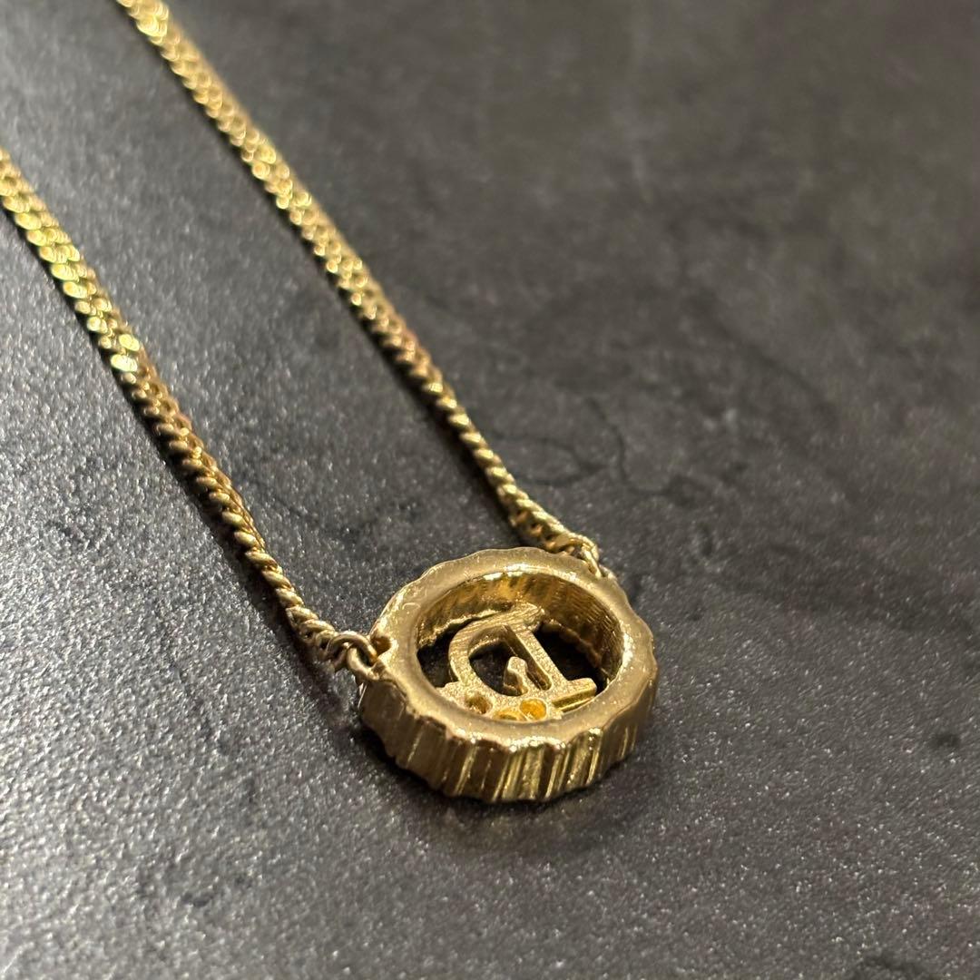 美品　クリスチャンディオール　ラインストーン　ネックレス　ゴールド