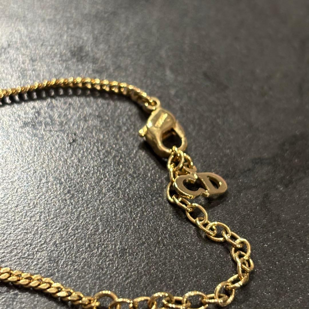 美品　クリスチャンディオール　ラインストーン　ネックレス　ゴールド