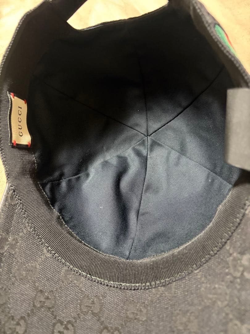 貴重⭐️Gucci ブラックキャップ GGパターン　XXL