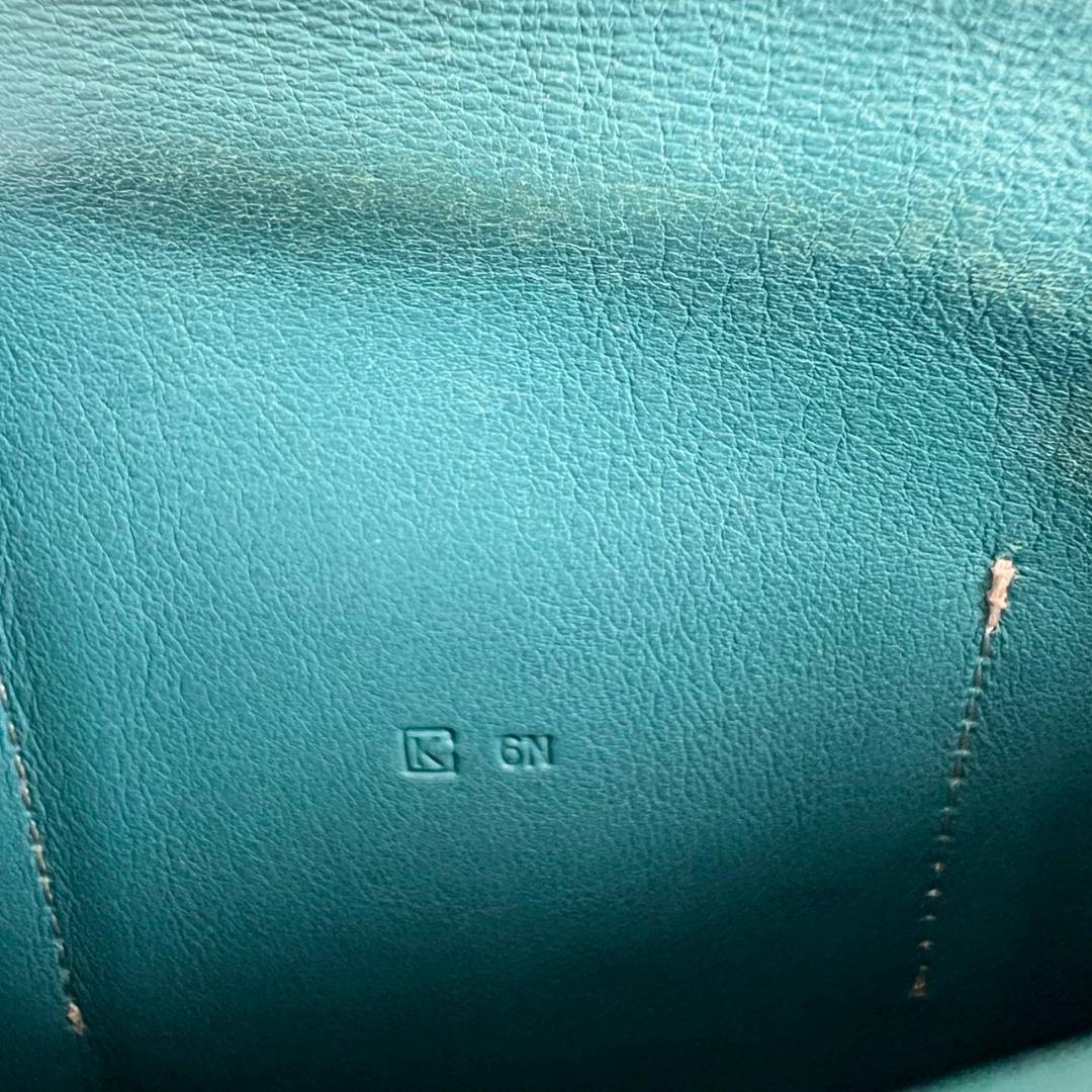 エルメス　ドゴンGM デュオ レザー ブルー 長財布 二つ折り 青