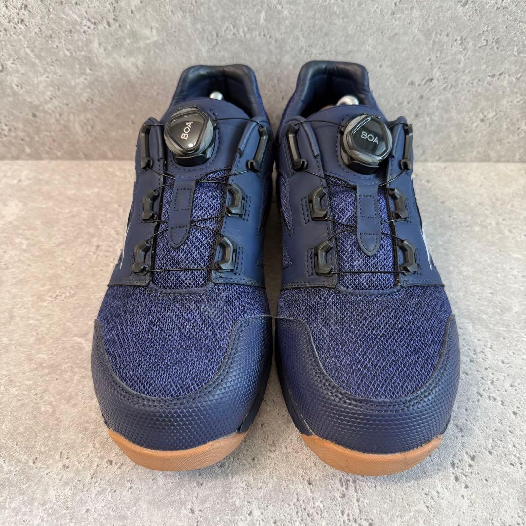美品 MIZUNO 安全靴 BOA ダイヤル式 JSAA ネイビー 25.5cm