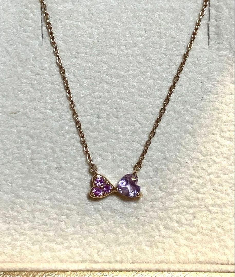 【美品】アメジスト　ピンクサファイア　ネックレス　ピンクゴールド　10金　K10