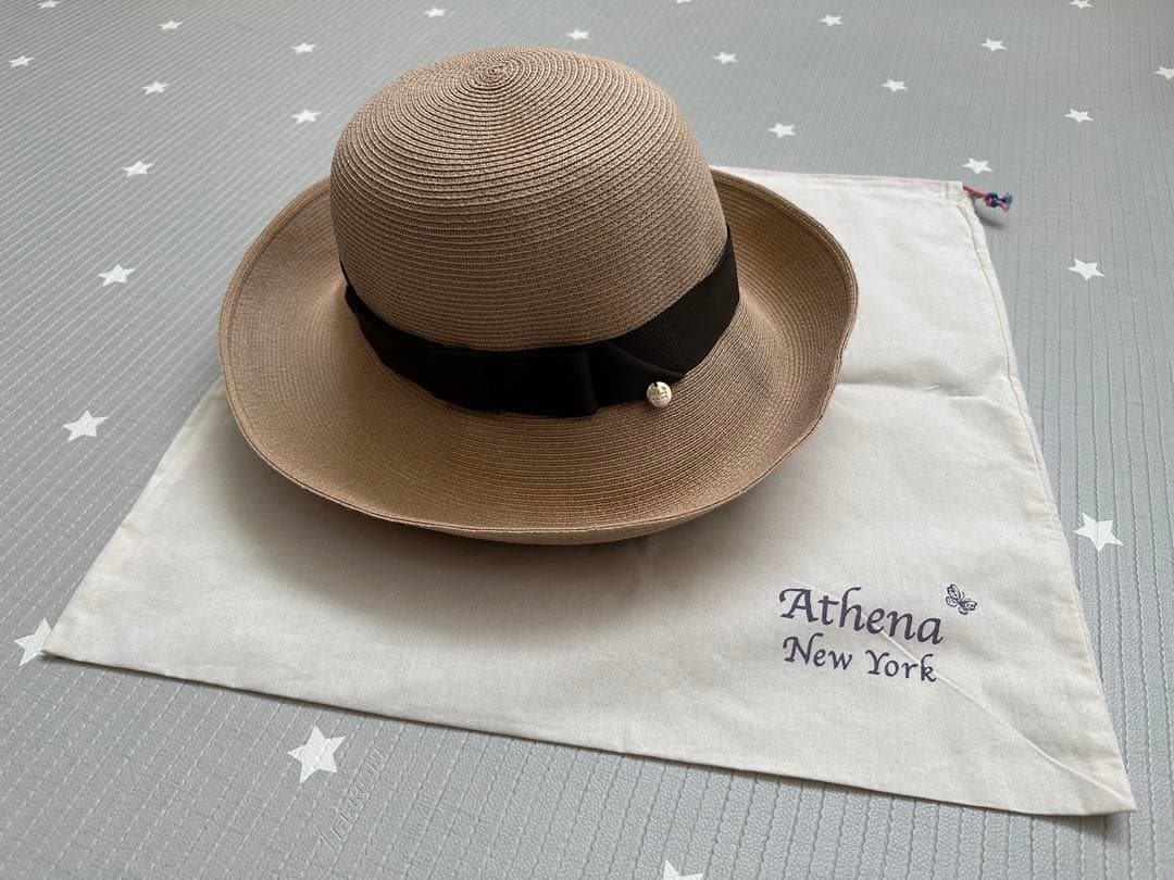値下げ【新品未使用】アシーナニューヨーク麦わら帽子Ｌサイズ　タグ、保存袋付き