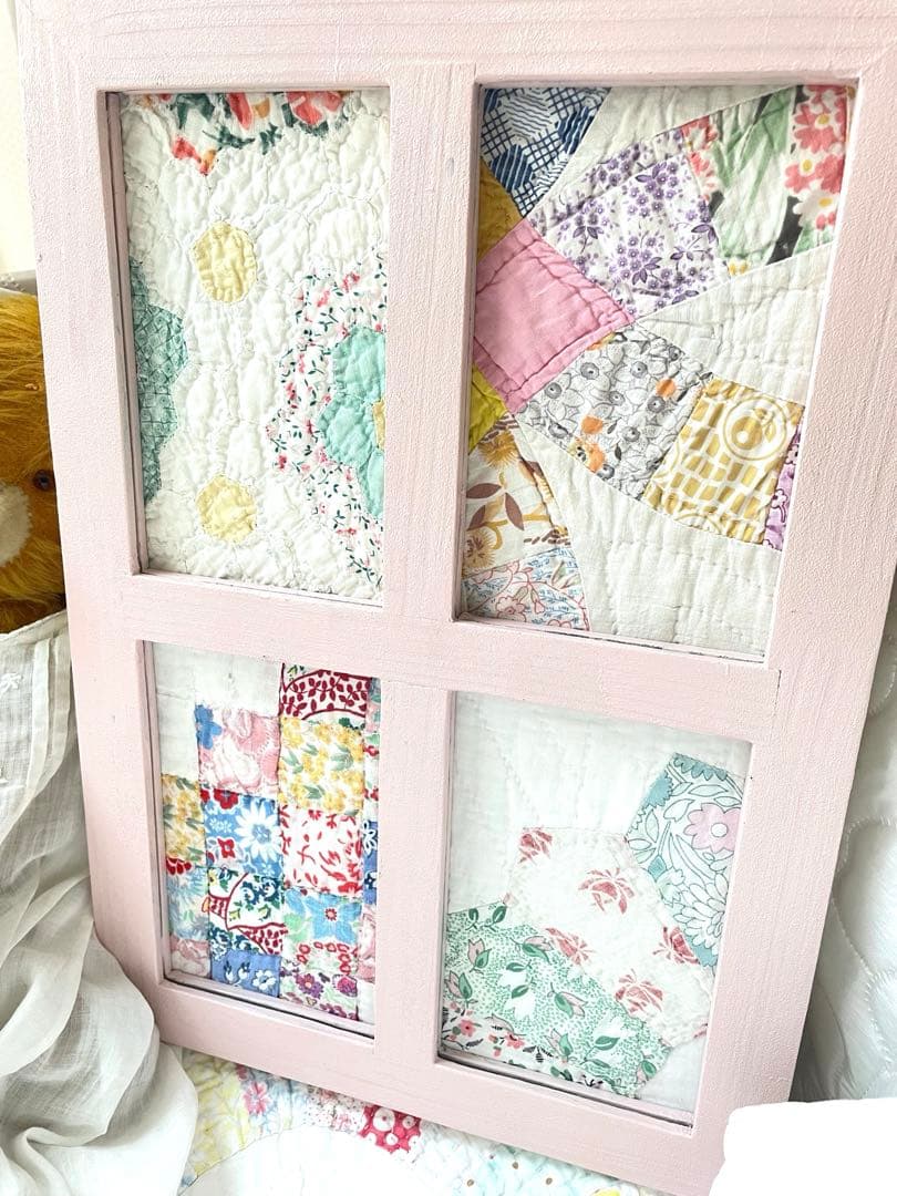 確認用です。アンティークキルト窓枠フレームリバーシブル·͜· ♡