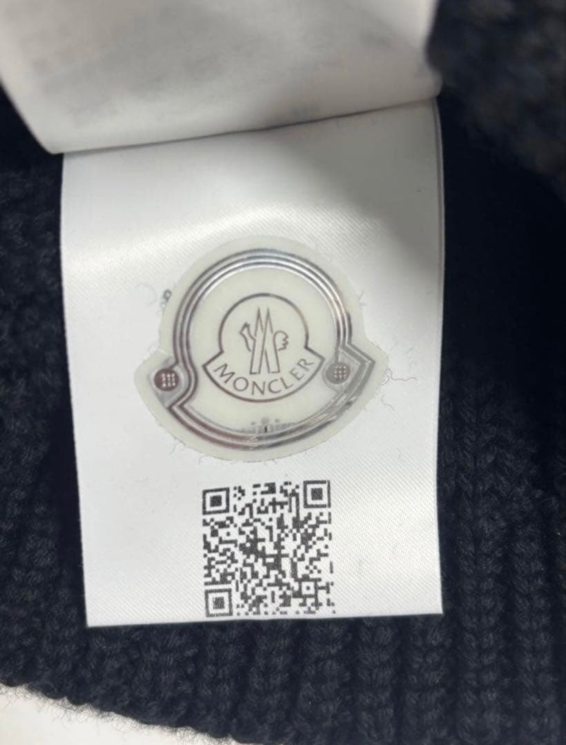 モンクレール ネイビー ケーブル編み ビーニー