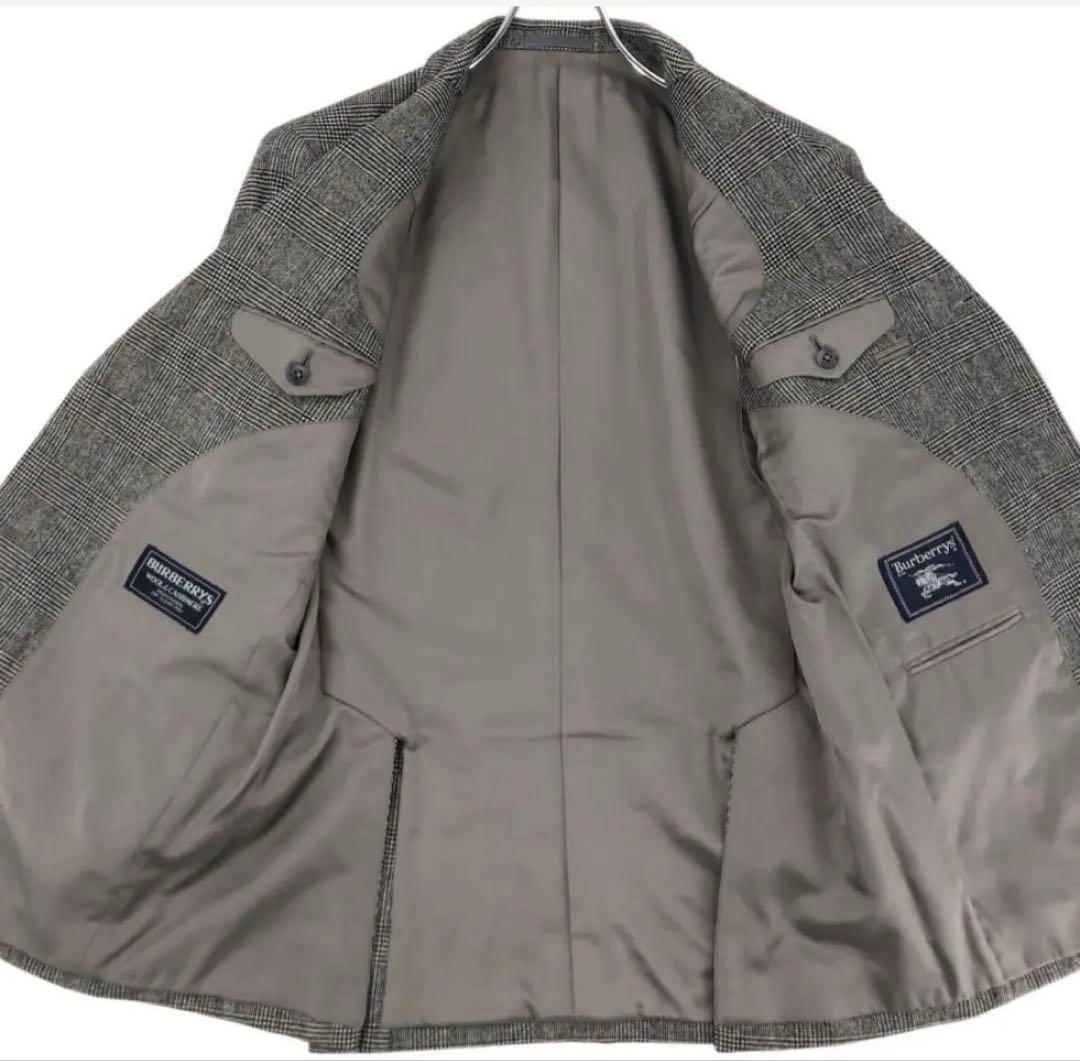 さ*様 バーバリー スーツ セットアップ 総裏 カシミヤ混 チェック