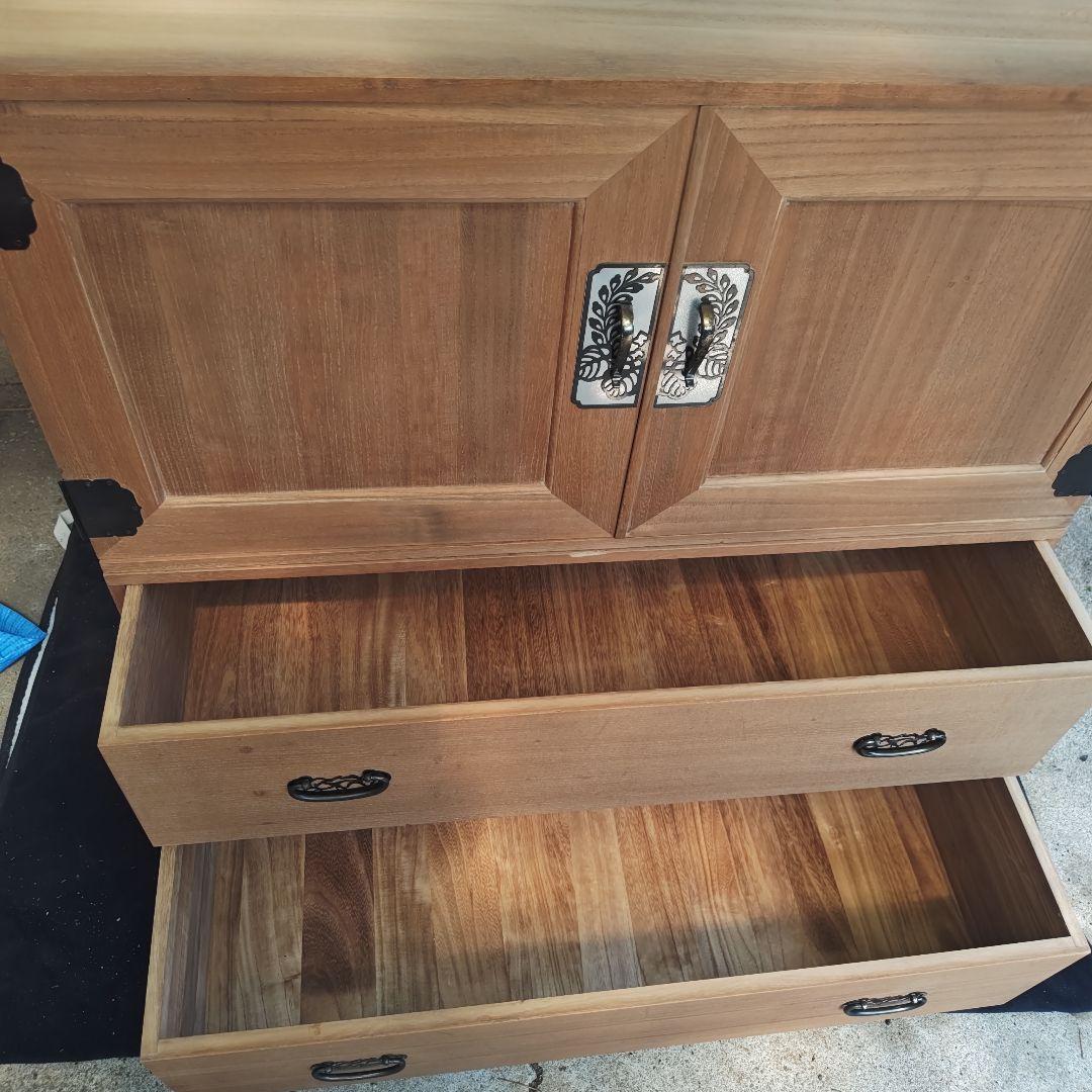 昭和レトロ☆高級 総桐箪笥 飾り金具 和箪笥 着物箪笥☆2分割 当時物
