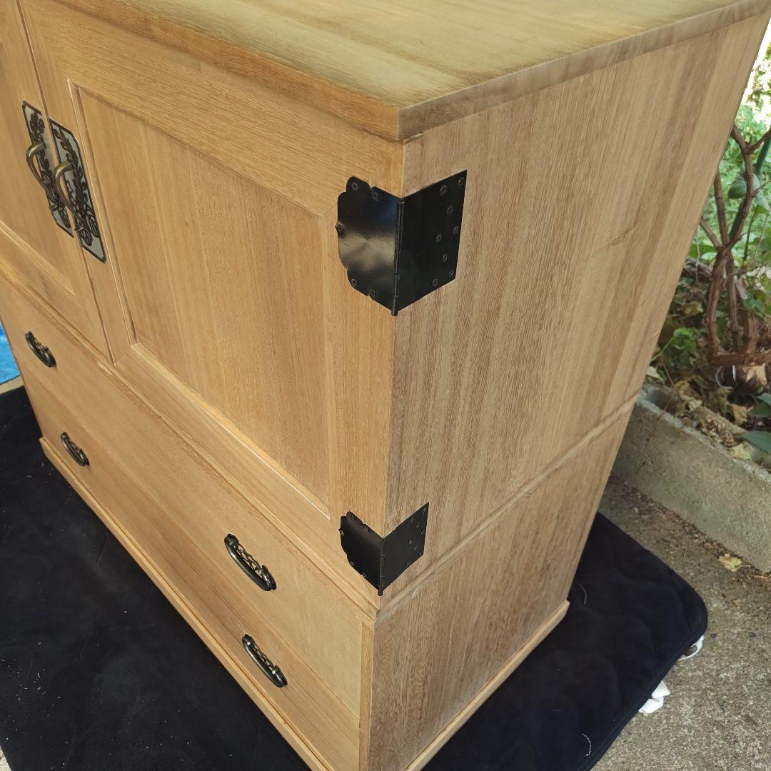 昭和レトロ☆高級 総桐箪笥 飾り金具 和箪笥 着物箪笥☆2分割 当時物