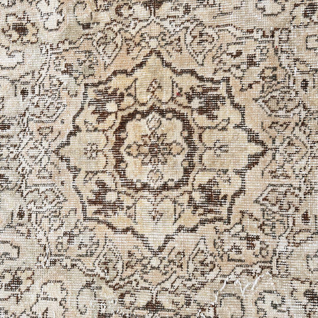 LEI　トルコ　大判　ヴィンテージラグ　ベージュ　ブラウン　グリーン