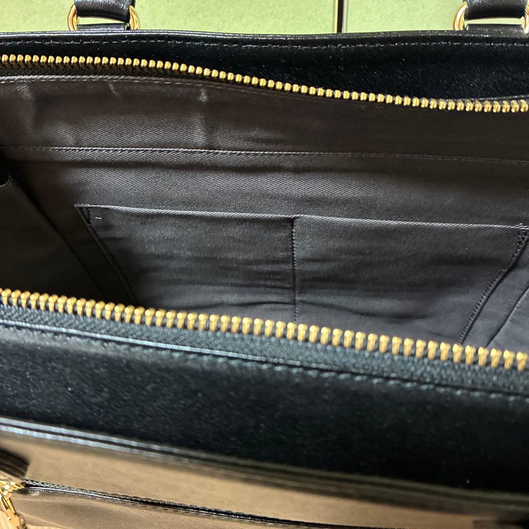 ラシット　2wayハンドバッグ　黒　ブラック　レザー