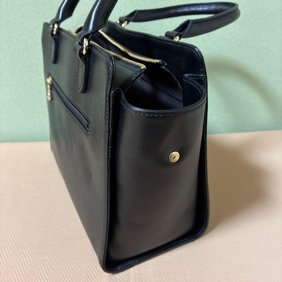 ラシット　2wayハンドバッグ　黒　ブラック　レザー