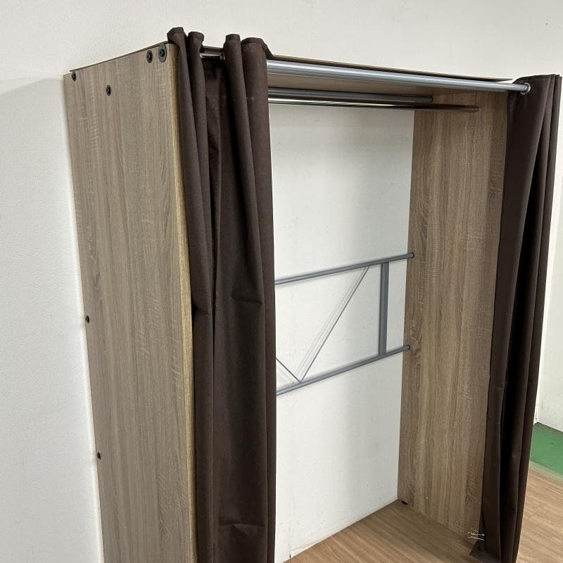 【新品】☆組立式　伸縮クローゼット ハンガー付きOK☆　(美品アウトレット)