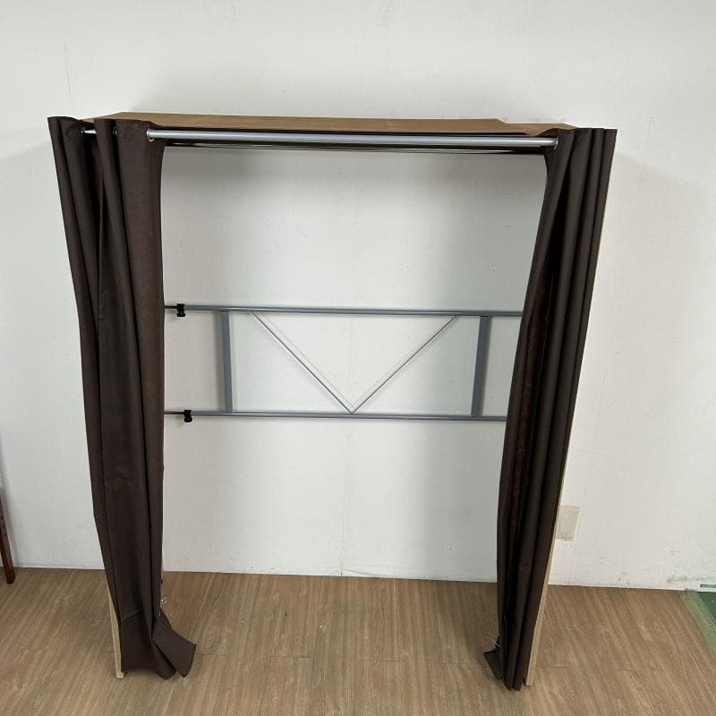 【新品】☆組立式　伸縮クローゼット ハンガー付きOK☆　(美品アウトレット)
