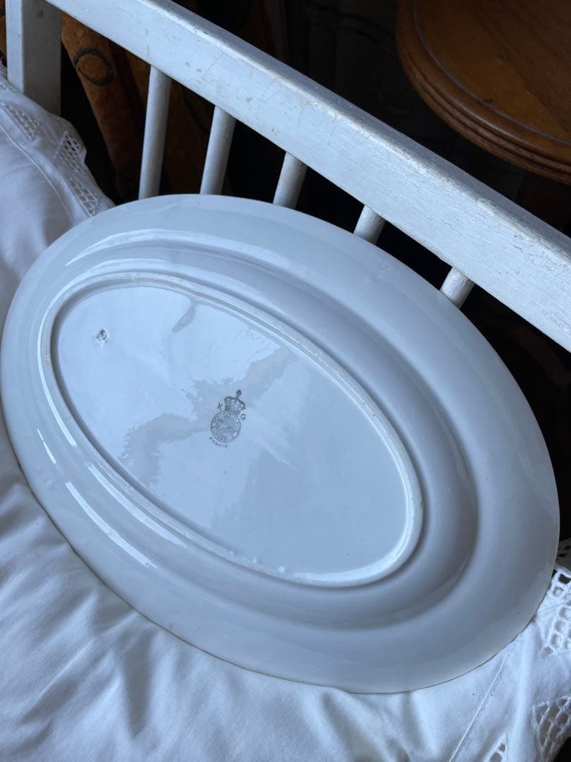 murakawa 陶器　リュネビル　オーバル　楕円形　大皿　薔薇　ラヴィエ