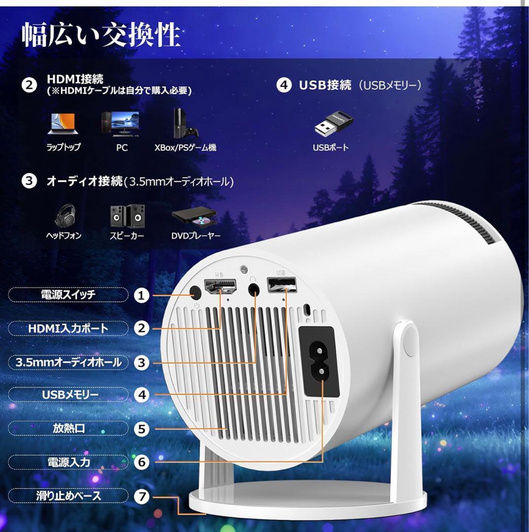 プロジェクター 家庭用・18000LM・4K対応 Wi-Fi Bluetooth