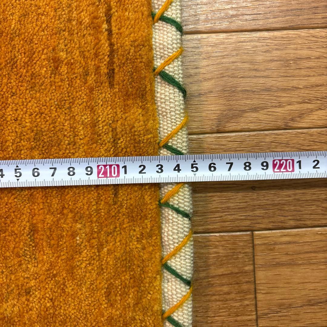 手織りペルシャ絨毯　新品　ギャッベ　215×90 ラグ　カーペット　リズバフ