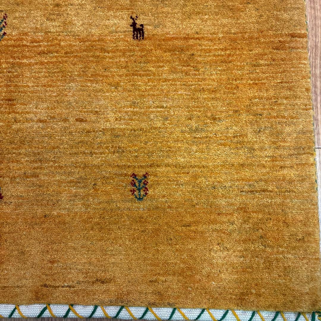 手織りペルシャ絨毯　新品　ギャッベ　215×90 ラグ　カーペット　リズバフ