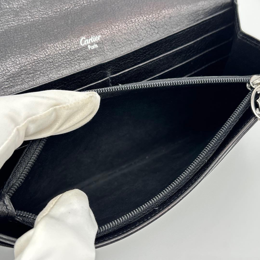Cartier マルチェロ マストライン 長財布 ロゴ型押し シルバー金具