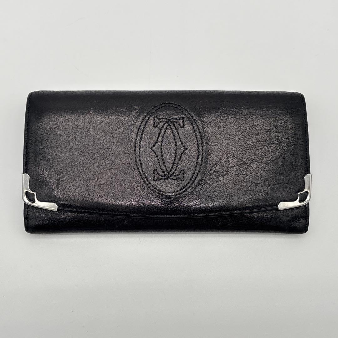 Cartier マルチェロ マストライン 長財布 ロゴ型押し シルバー金具