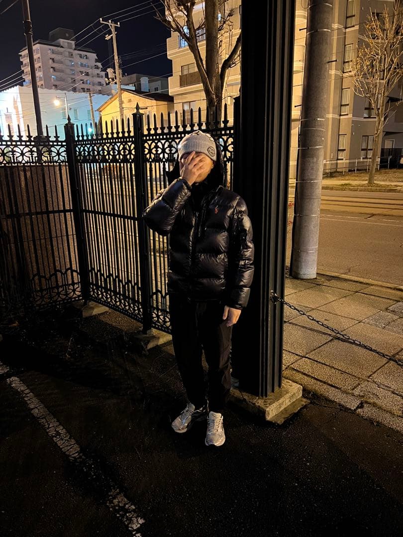 ポロ フード付きダウンジャケット ネイビー