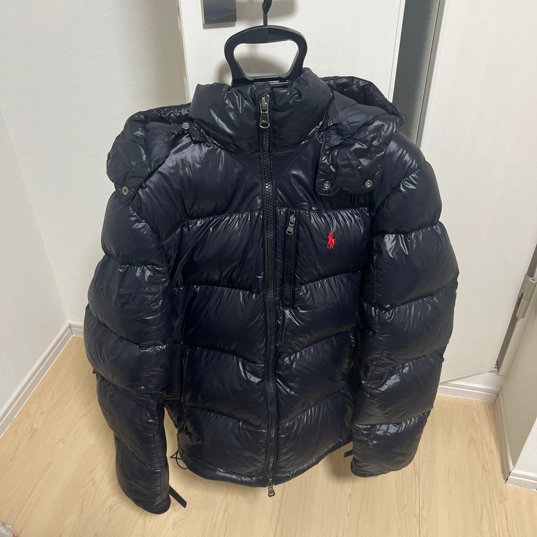 ポロ フード付きダウンジャケット ネイビー