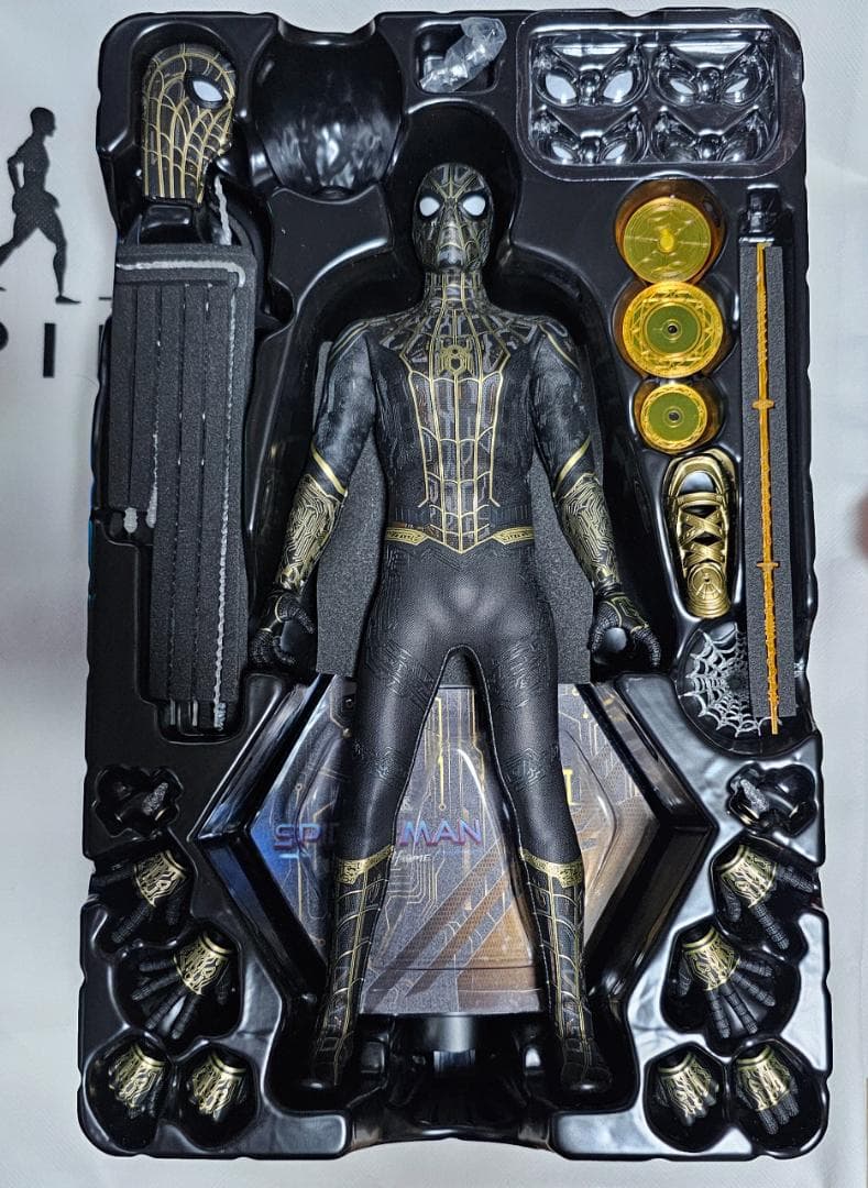 毛*毛様 【美品】 ホットトイズ スパイダーマンブラック＆ゴールドスーツ版
