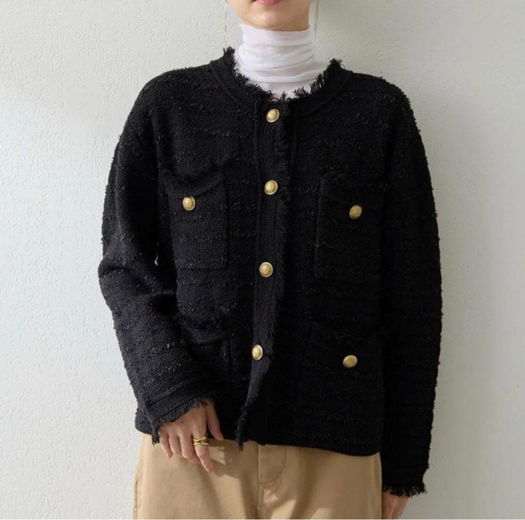 Whim Gazette ツィードニットジャケット
