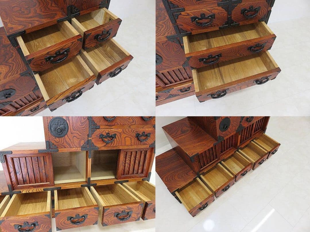ぐ*み様 岩谷堂箪笥　藤里木工　伝統工芸士「高橋清利」作　階段箪笥　　時代箪笥/