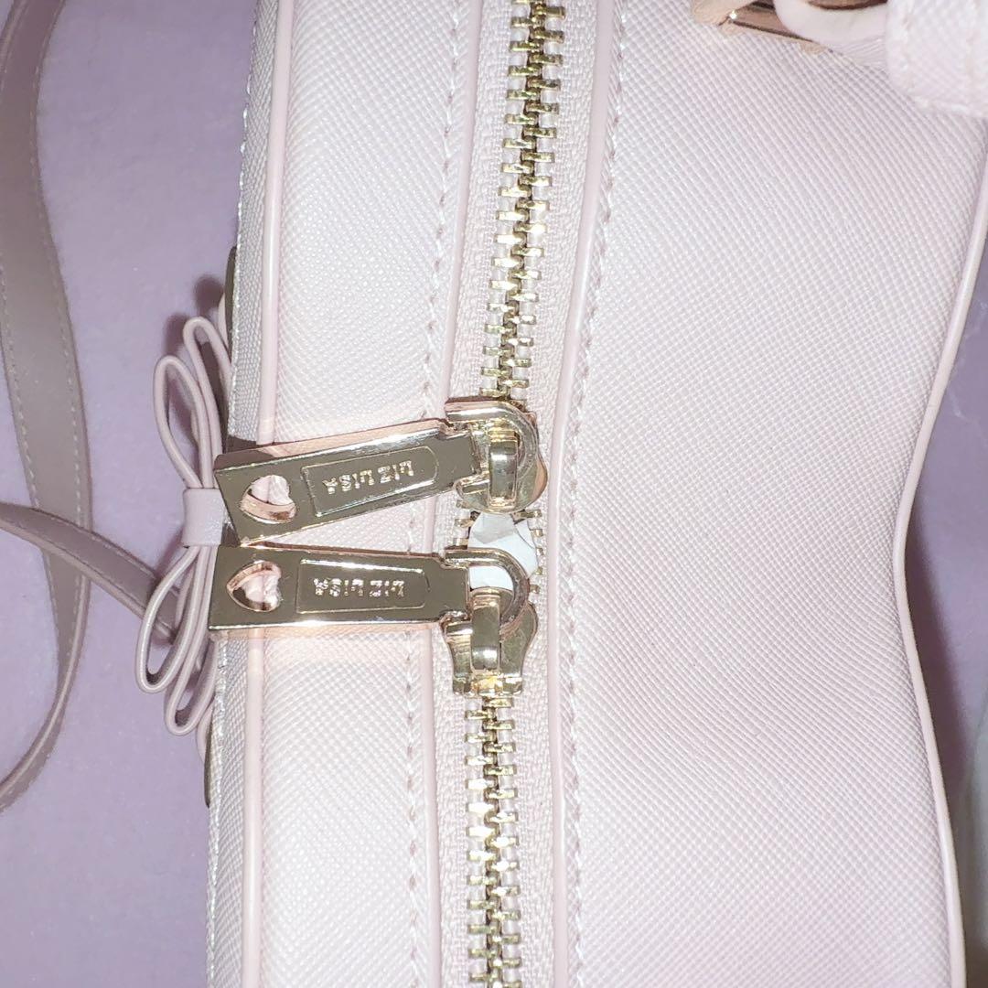 LIZLISA リボンビジューハートバック ピンク