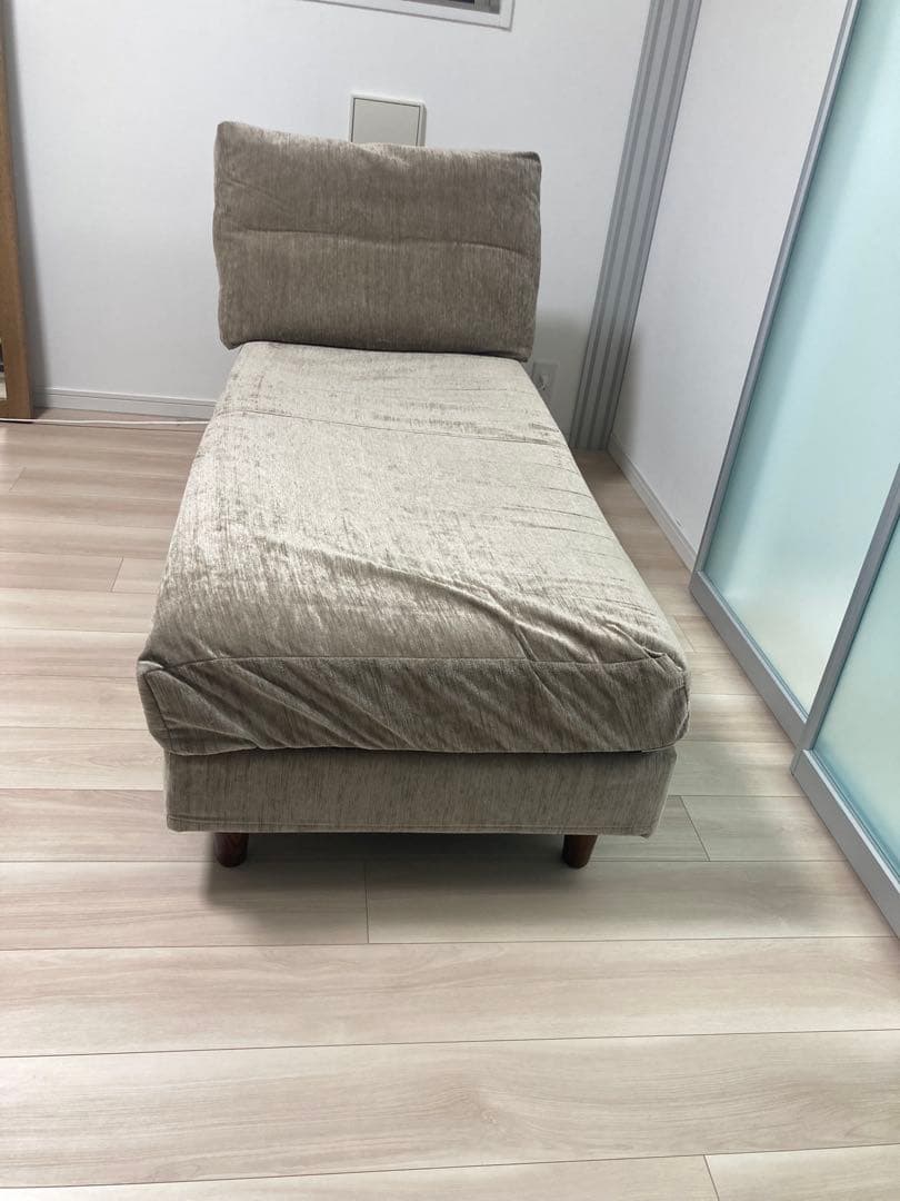 【極美品】送料込 KEYUKA 1人用 アームレスソファー カウチ ベージュ系