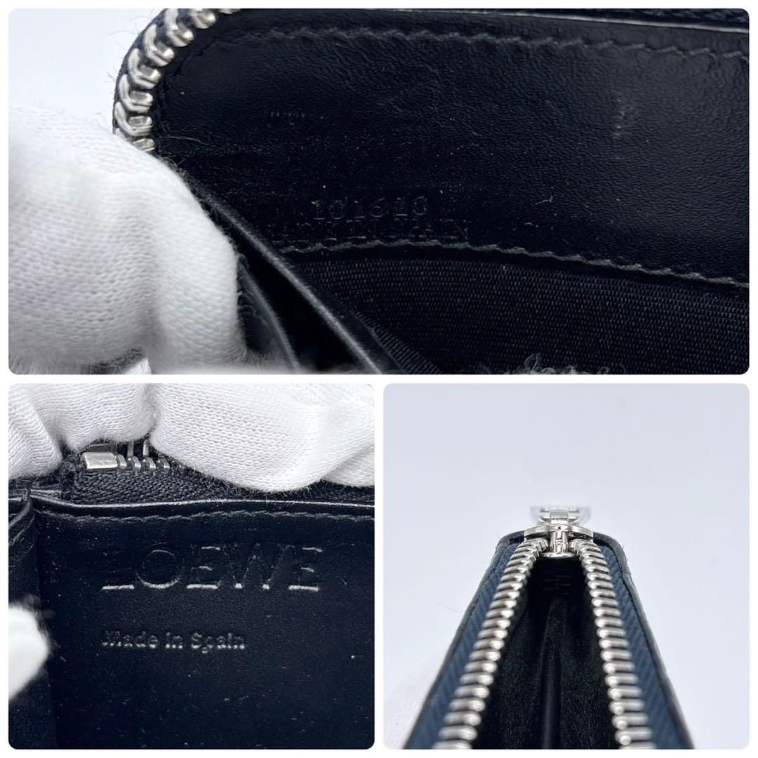 LOEWE レザー リピートアナグラム ラウンドファスナー 財布