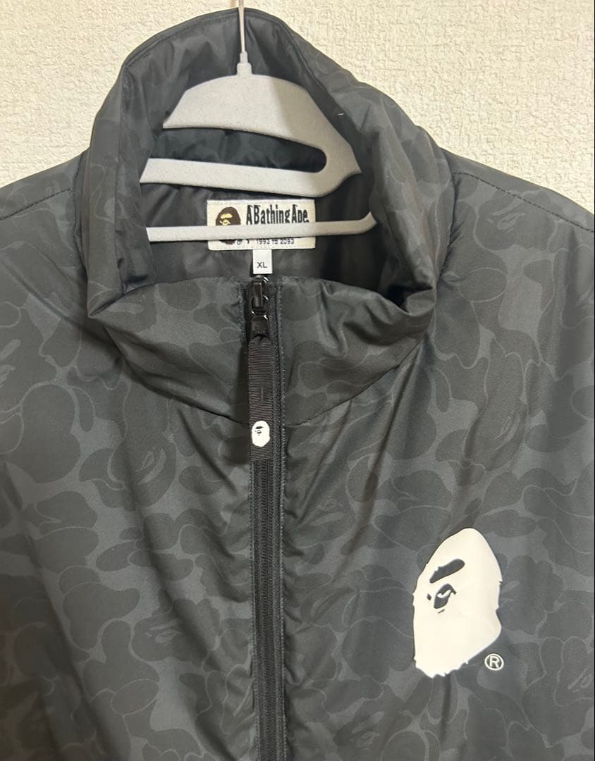 【未使用品】A BATHING APE エイプ カモフラ ダウンベスト XL 黒